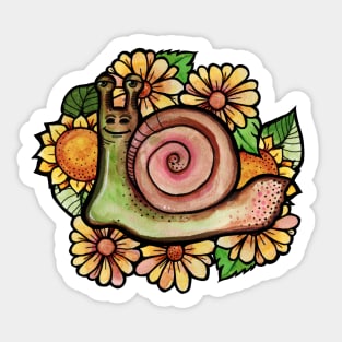 Floral Snail Sticker